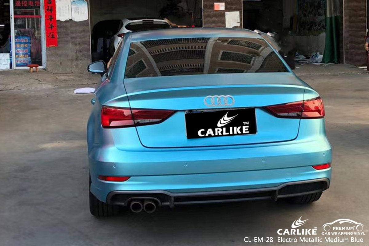CL-EM-28 electro metallic medium blue wrap car black matt for AUDI Bashkortostan Russia
