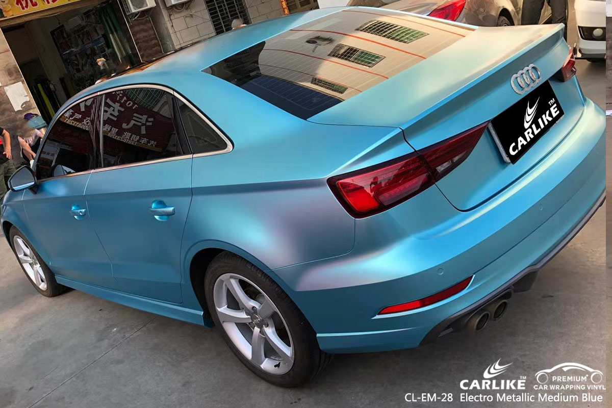 CL-EM-28 electro metallic medium blue wrap car black matt for AUDI Bashkortostan Russia