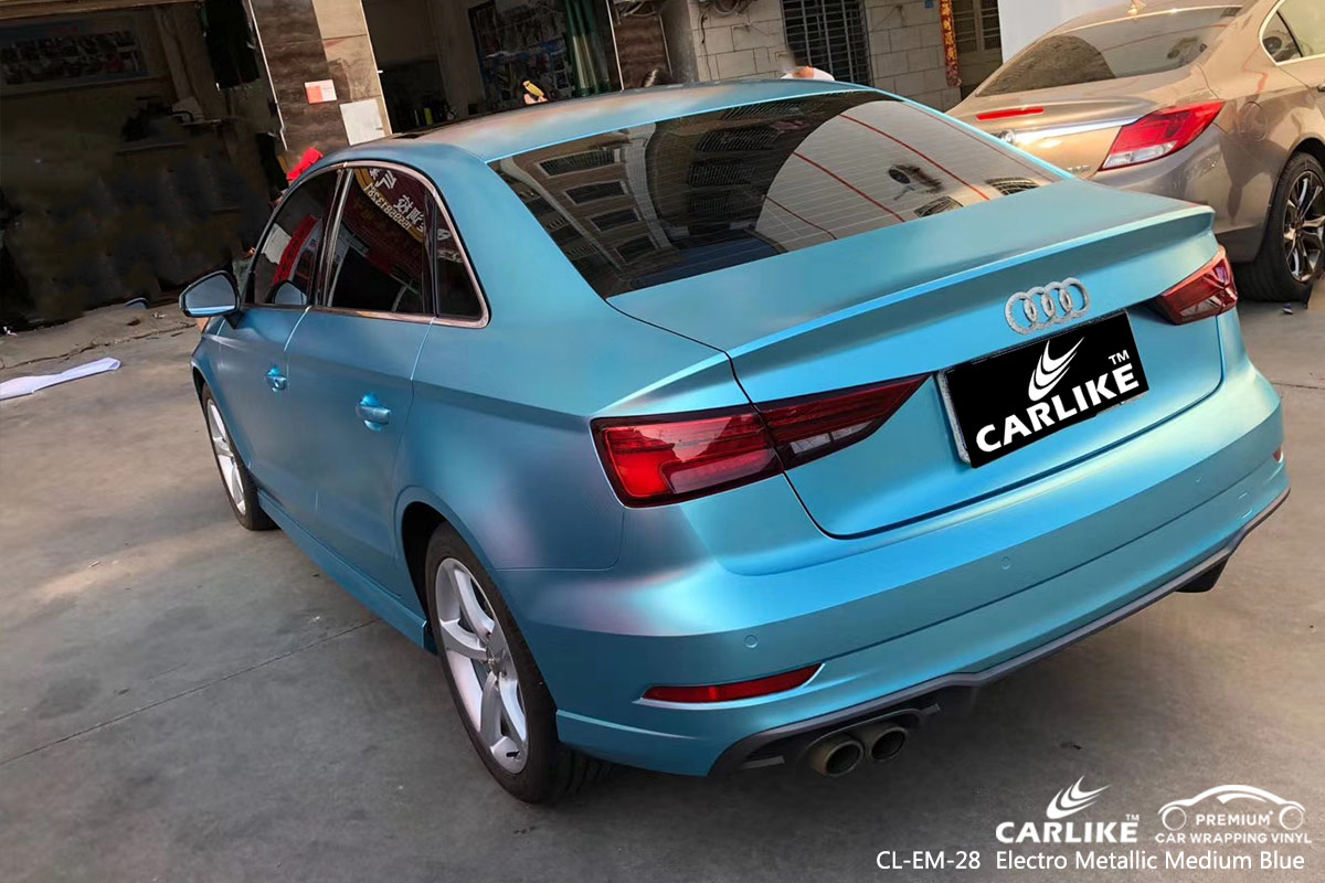 CL-EM-28 electro metallic medium blue wrap car black matt for AUDI Bashkortostan Russia