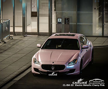 CL-EM-33 electro metallic cherry pink vinyl matte car wrap for MASERATI