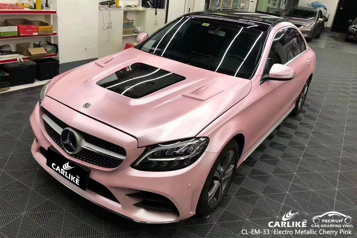 CL-EM-33 electro metallic cherry pink carbon fibre vinyl wrap for bikes for MERCEDES-BENZ Alabama United States