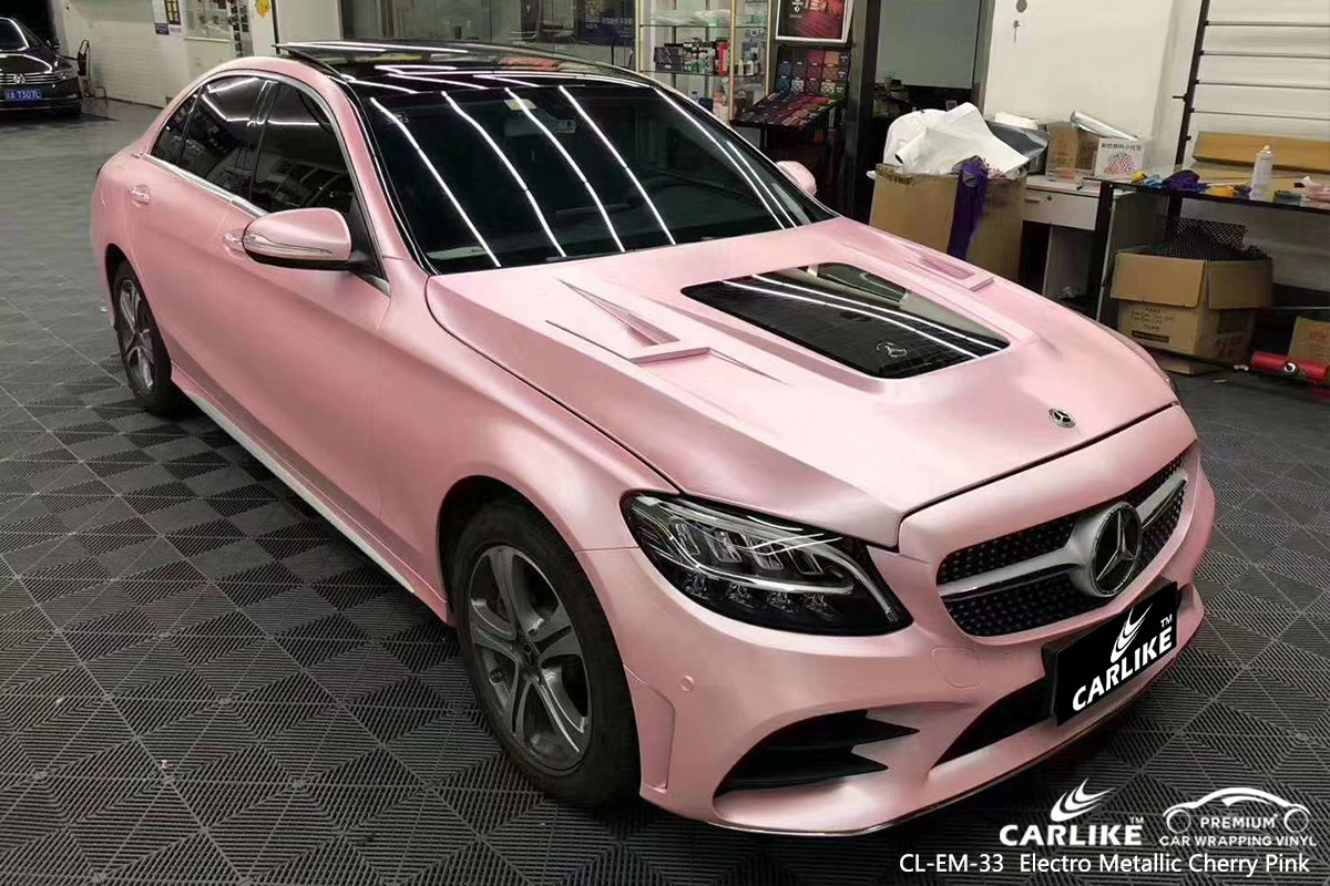 CL-EM-33 electro metallic cherry pink carbon fibre vinyl wrap for bikes for MERCEDES-BENZ Alabama United States