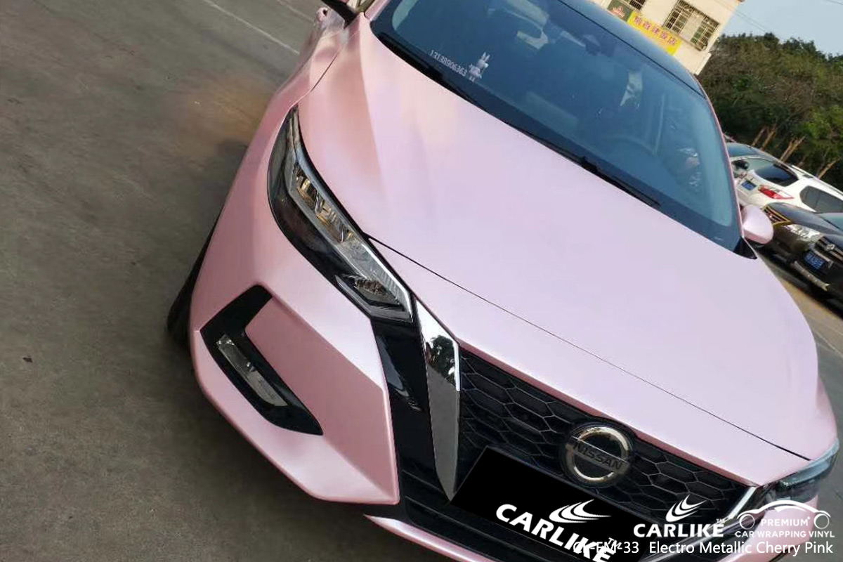 CL-EM-33 electro metallic cherry pink car wrapping foil for NISSAN Penang Malaysia