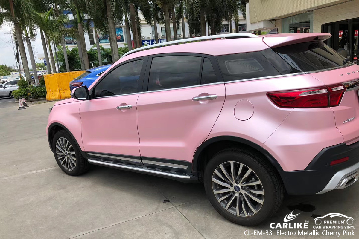 CL-EM-33 electro metallic cherry pink high gloss vinyl wrap for FORD Amasya Turkey