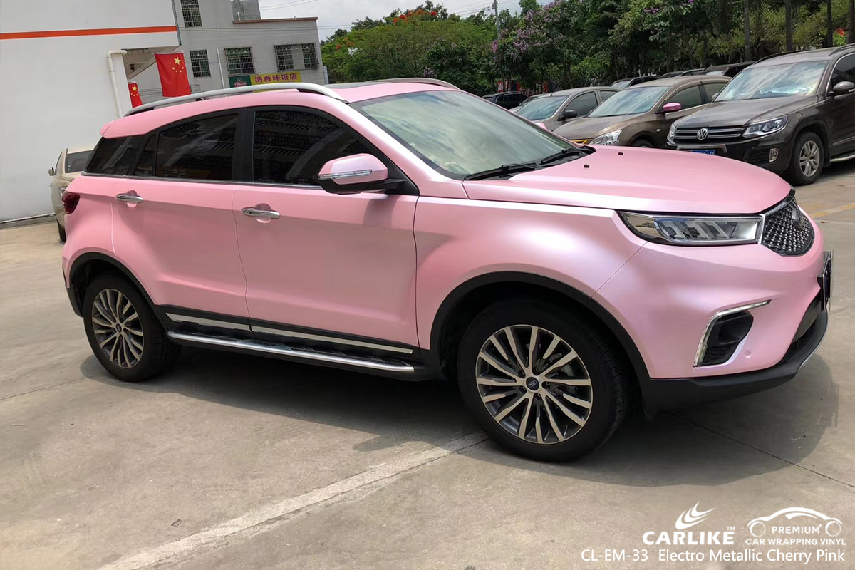 CL-EM-33 electro metallic cherry pink high gloss vinyl wrap for FORD Amasya Turkey