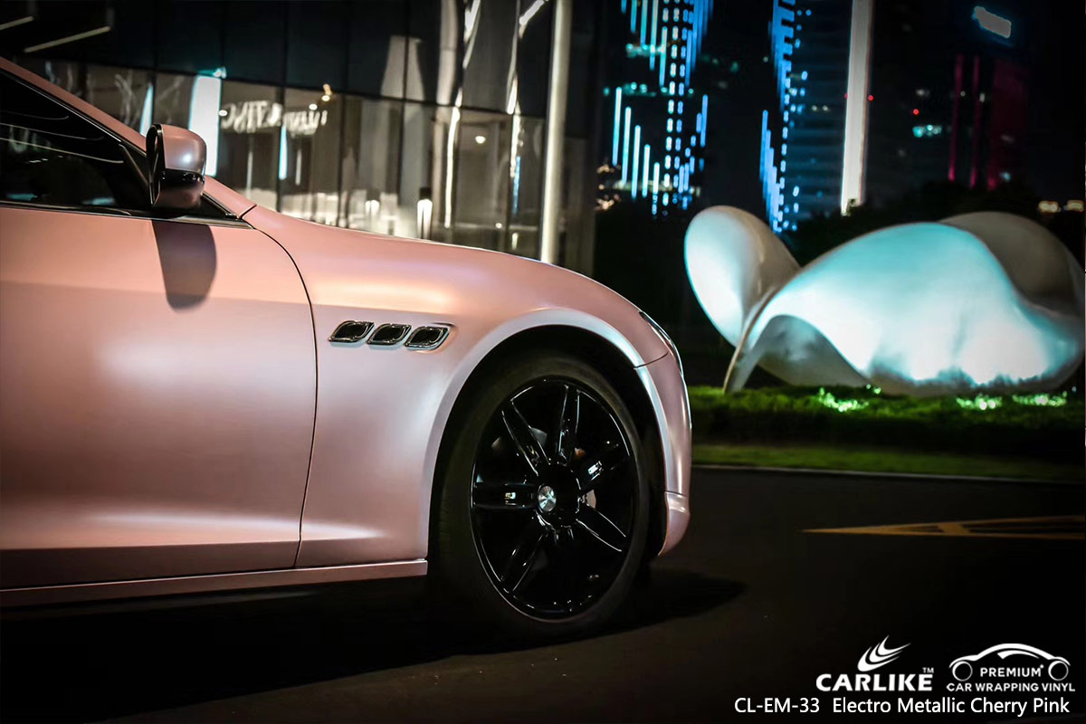 CL-EM-33 electro metallic cherry pink vinyl matte car wrap for MASERATI Karaman Turkey