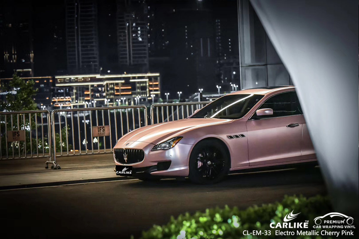 CL-EM-33 electro metallic cherry pink vinyl matte car wrap for MASERATI Karaman Turkey