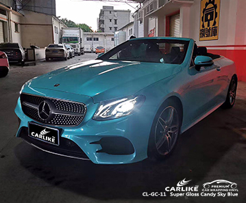 CL-GC-11 Super Gloss Candy Sky Blue High Gloss Vinyl Wrap pour MERCEDES-BENZ Arkansas United States