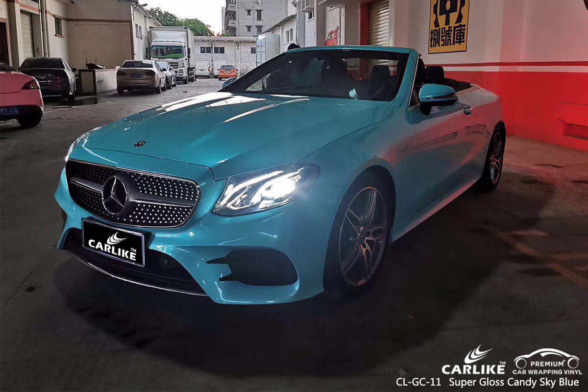 CL-GC-11 super gloss candy sky blue high gloss vinyl wrap for MERCEDES-BENZ Arkansas United States