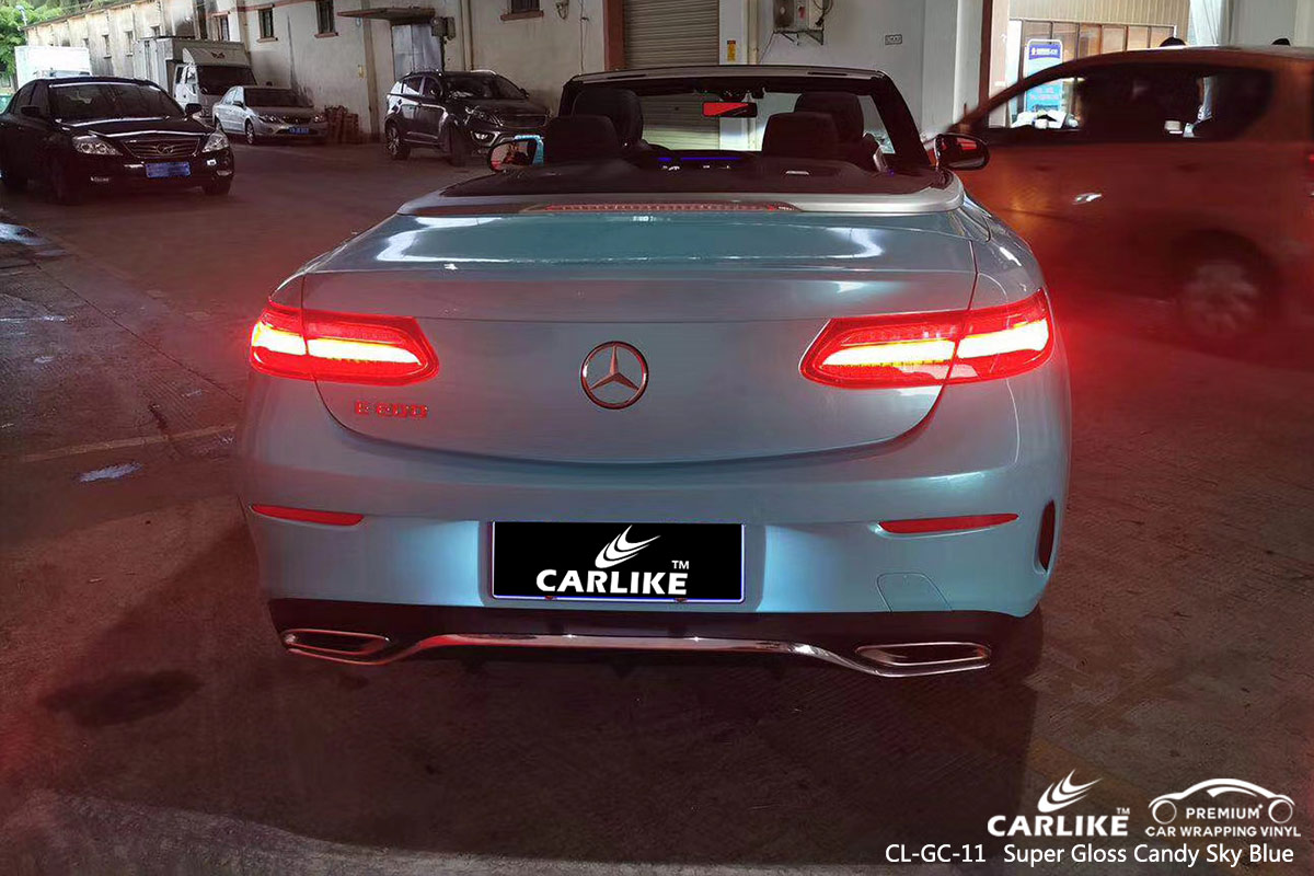 CL-GC-11 super gloss candy sky blue high gloss vinyl wrap for MERCEDES-BENZ Arkansas United States
