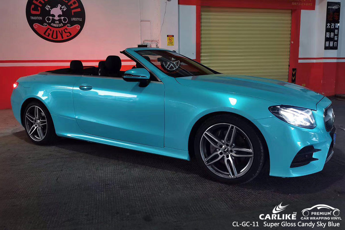 CL-GC-11 super gloss candy sky blue high gloss vinyl wrap for MERCEDES-BENZ Arkansas United States