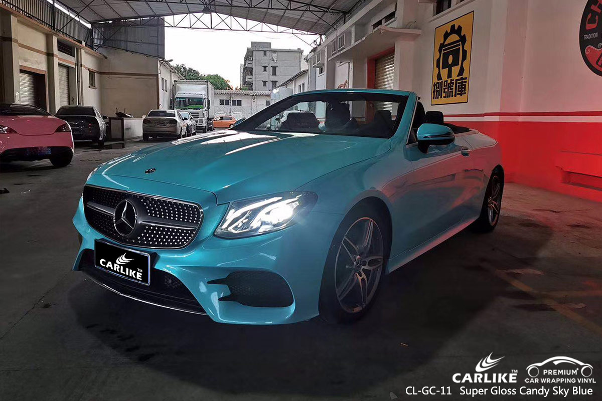 CL-GC-11 super gloss candy sky blue high gloss vinyl wrap for MERCEDES-BENZ Arkansas United States