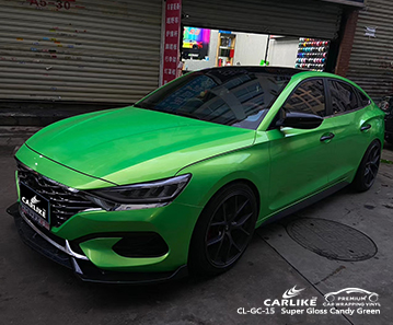 CL-GC-15 super gloss candy green vinyl wrap for GENESIS