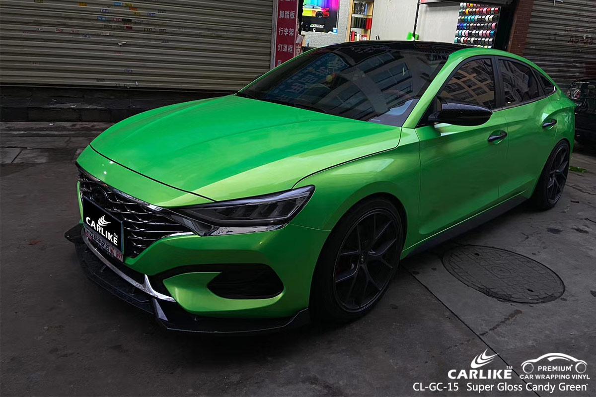 CL-GC-15 super gloss candy green vinyl wrap for GENESIS Wyoming United States