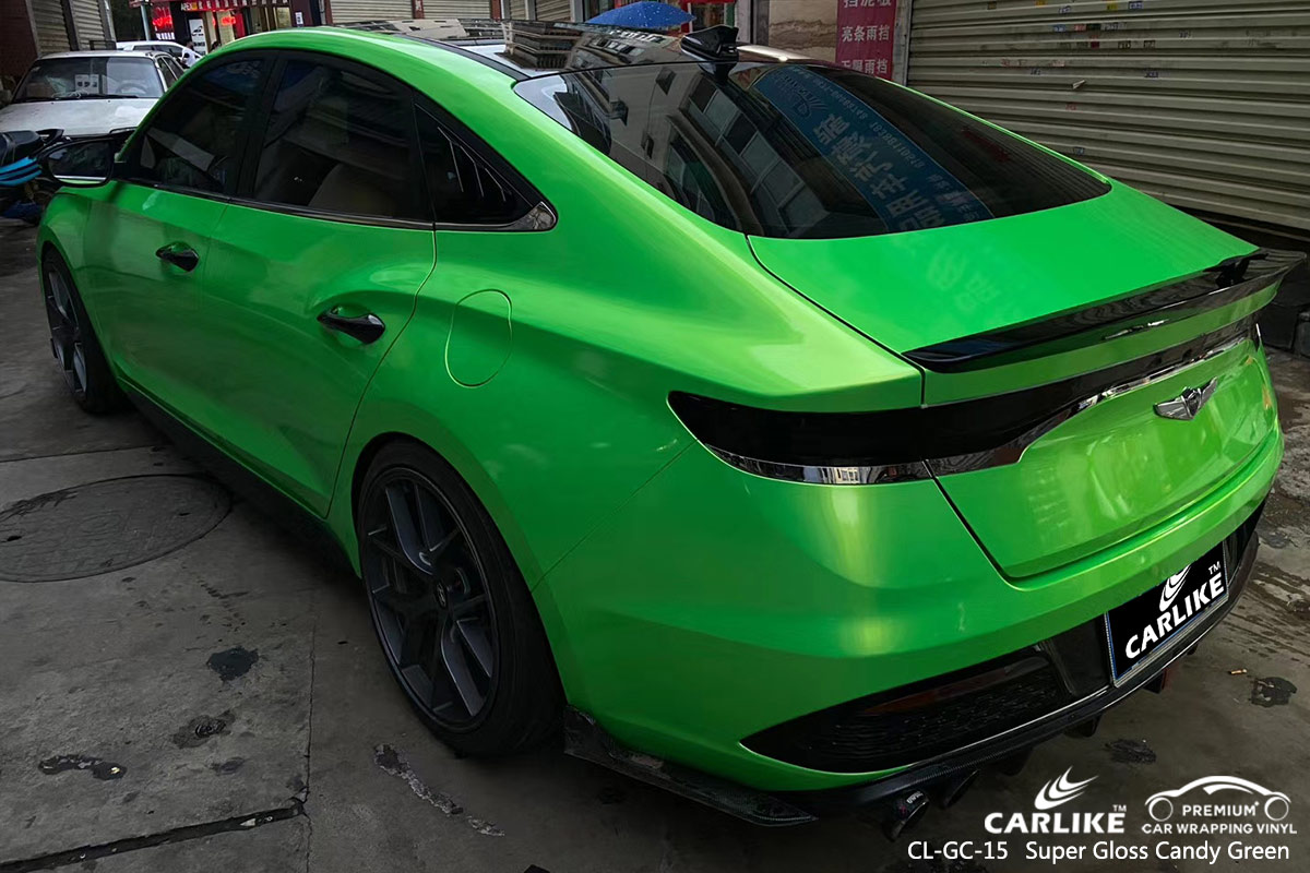 CL-GC-15 super gloss candy green vinyl wrap for GENESIS Wyoming United States