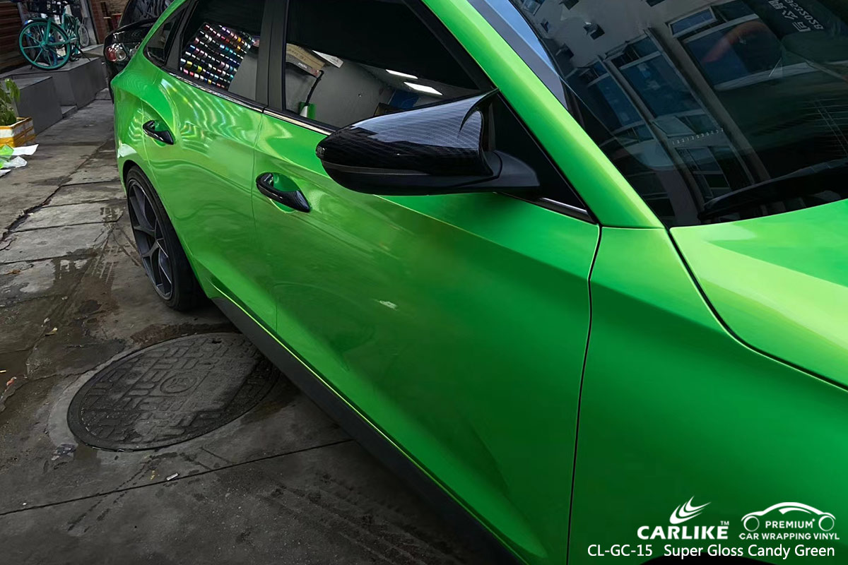 CL-GC-15 super gloss candy green vinyl wrap for GENESIS Wyoming United States