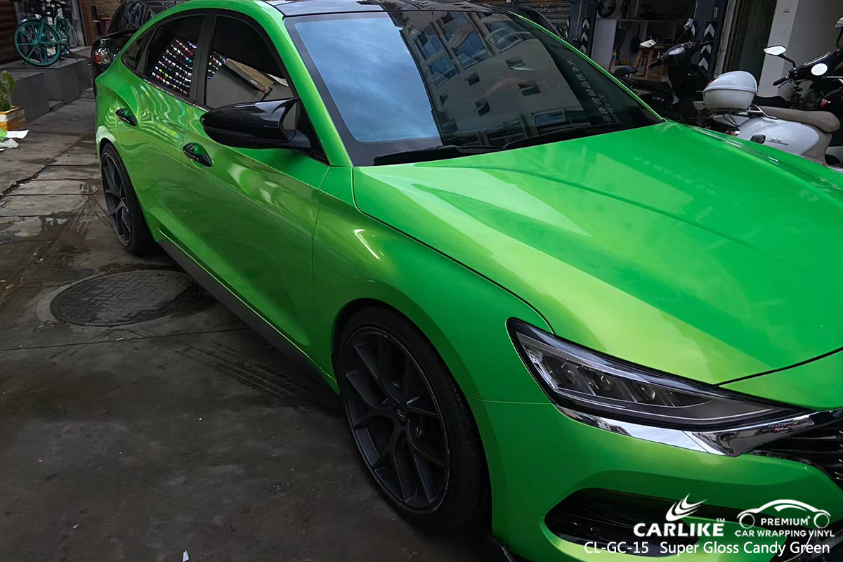 CL-GC-15 super gloss candy green vinyl wrap for GENESIS Wyoming United States