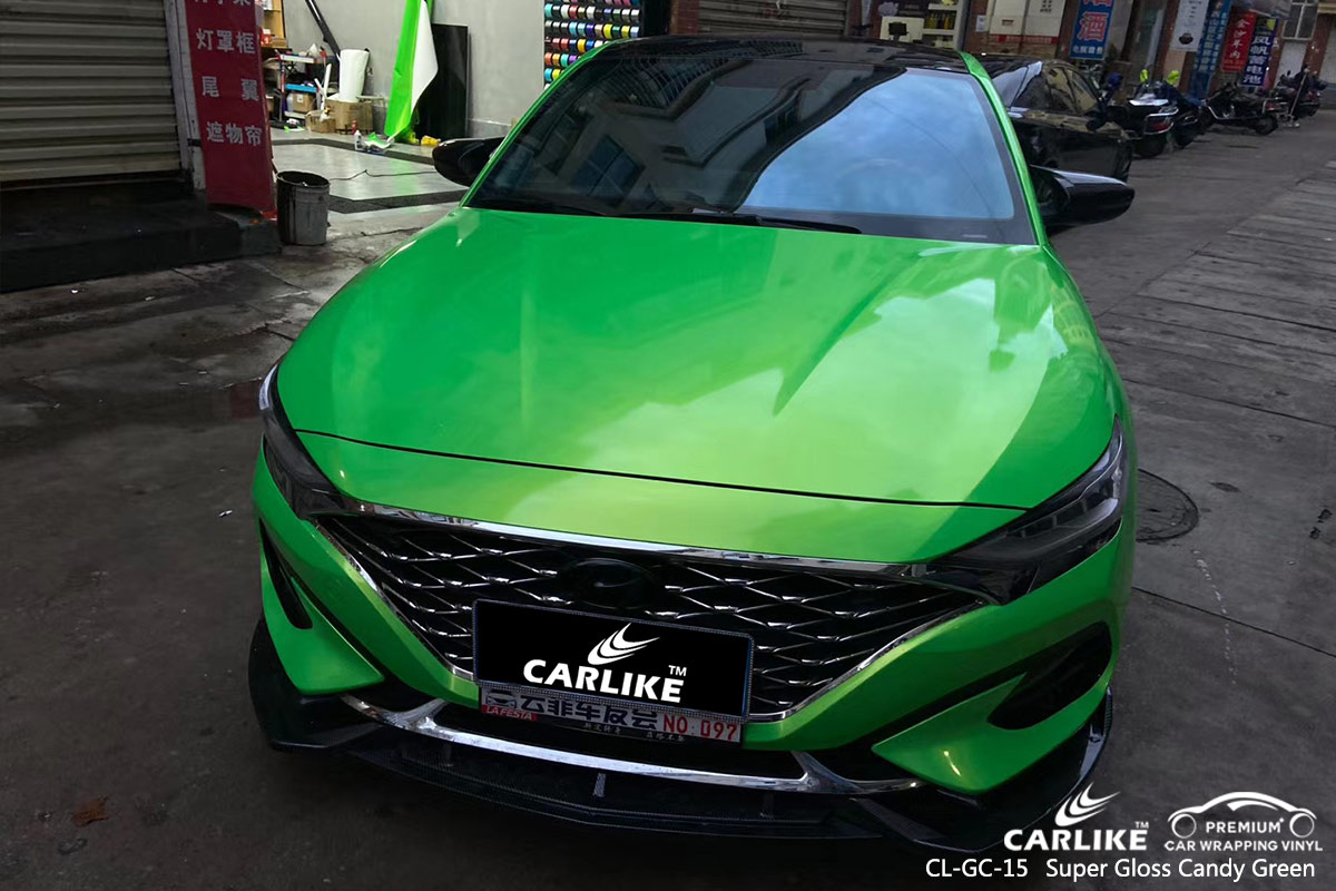 CL-GC-15 super gloss candy green vinyl wrap for GENESIS Wyoming United States