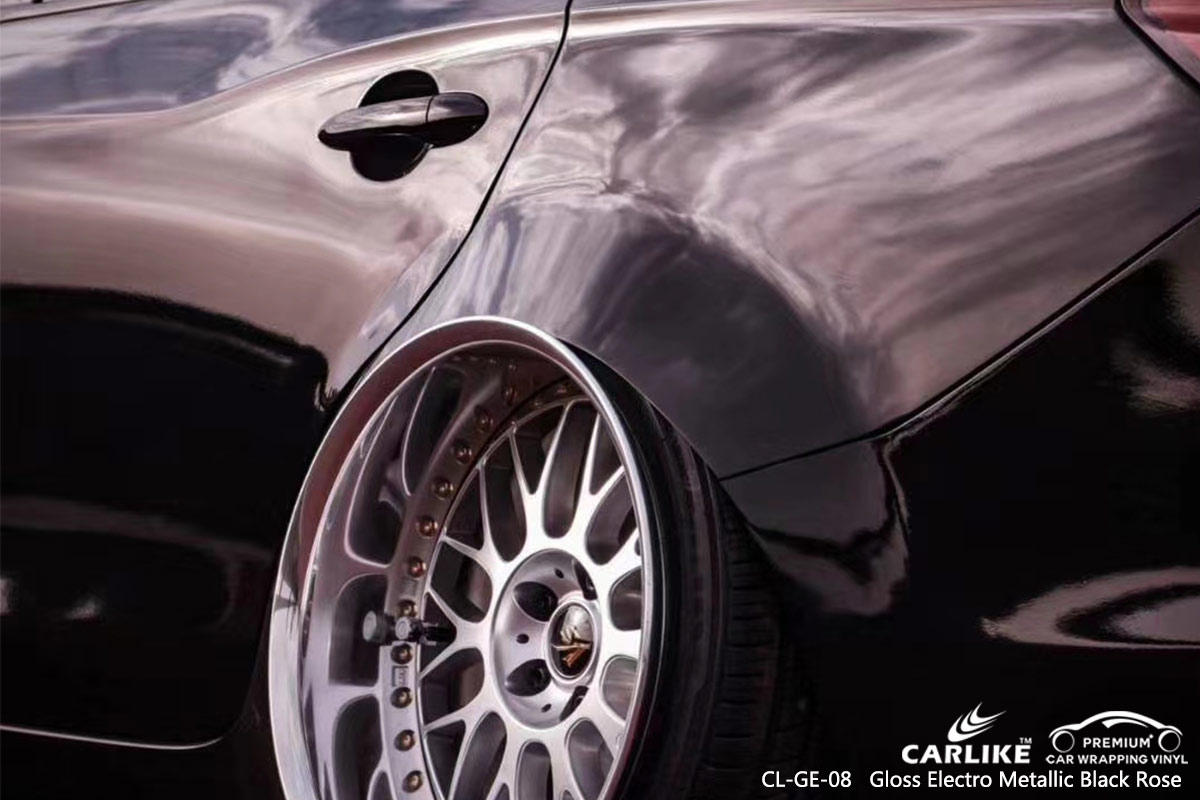 CL-GE-08 gloss electro metallic black rose vinyl wrap for BUICK Limburg Netherlands