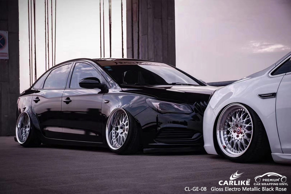 CL-GE-08 gloss electro metallic black rose vinyl wrap for BUICK Limburg Netherlands