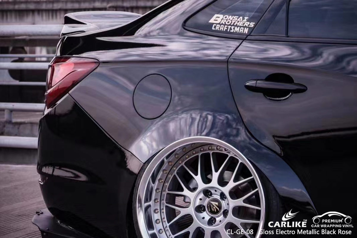 CL-GE-08 gloss electro metallic black rose vinyl wrap for BUICK Limburg Netherlands