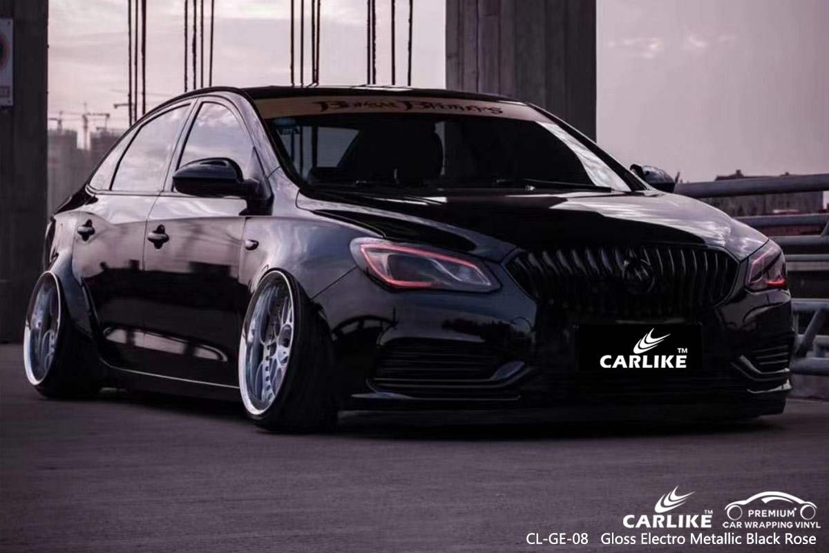 CL-GE-08 gloss electro metallic black rose vinyl wrap for BUICK Limburg Netherlands