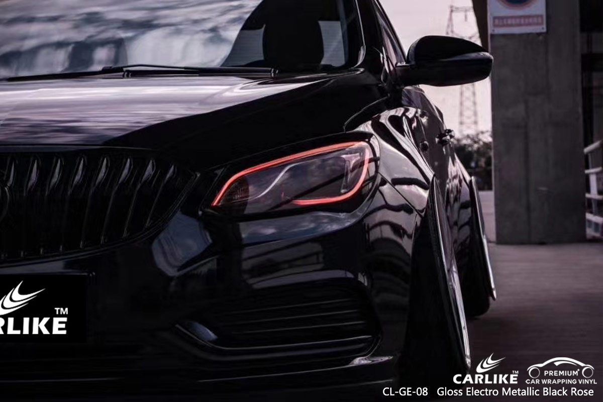 CL-GE-08 gloss electro metallic black rose vinyl wrap for BUICK Limburg Netherlands