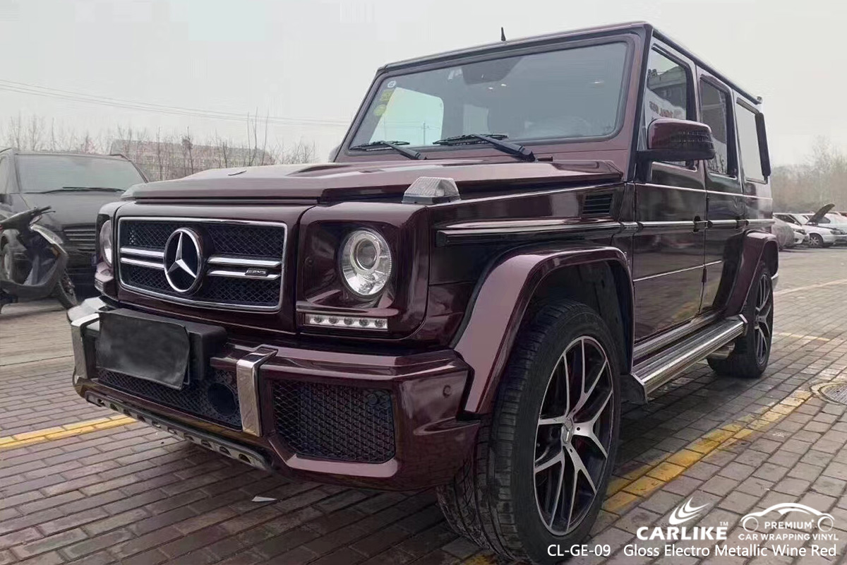 CL-GE-09 gloss electro metallic wine red protective vinyl for cars for MERCEDES-BENZ Berlin Germany