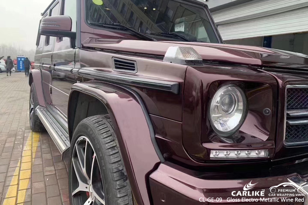 CL-GE-09 gloss electro metallic wine red protective vinyl for cars for MERCEDES-BENZ Berlin Germany