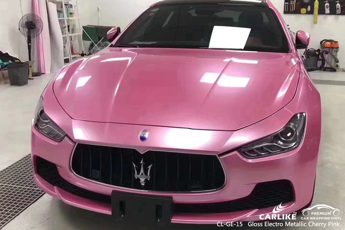 CL-GE-15 gloss electro metallic cherry pink high gloss vinyl wrap for MASERATI Krasnoyarsk Krai Russia