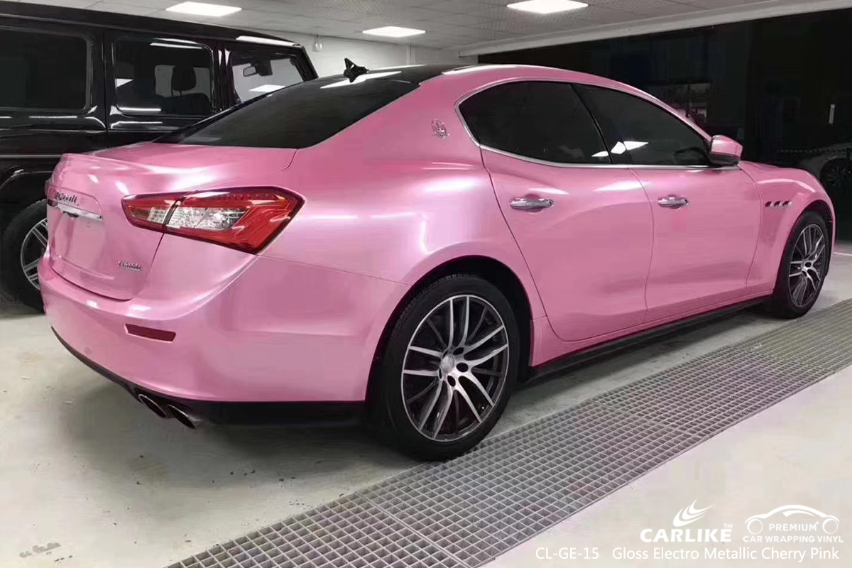 CL-GE-15 gloss electro metallic cherry pink high gloss vinyl wrap for MASERATI Krasnoyarsk Krai Russia