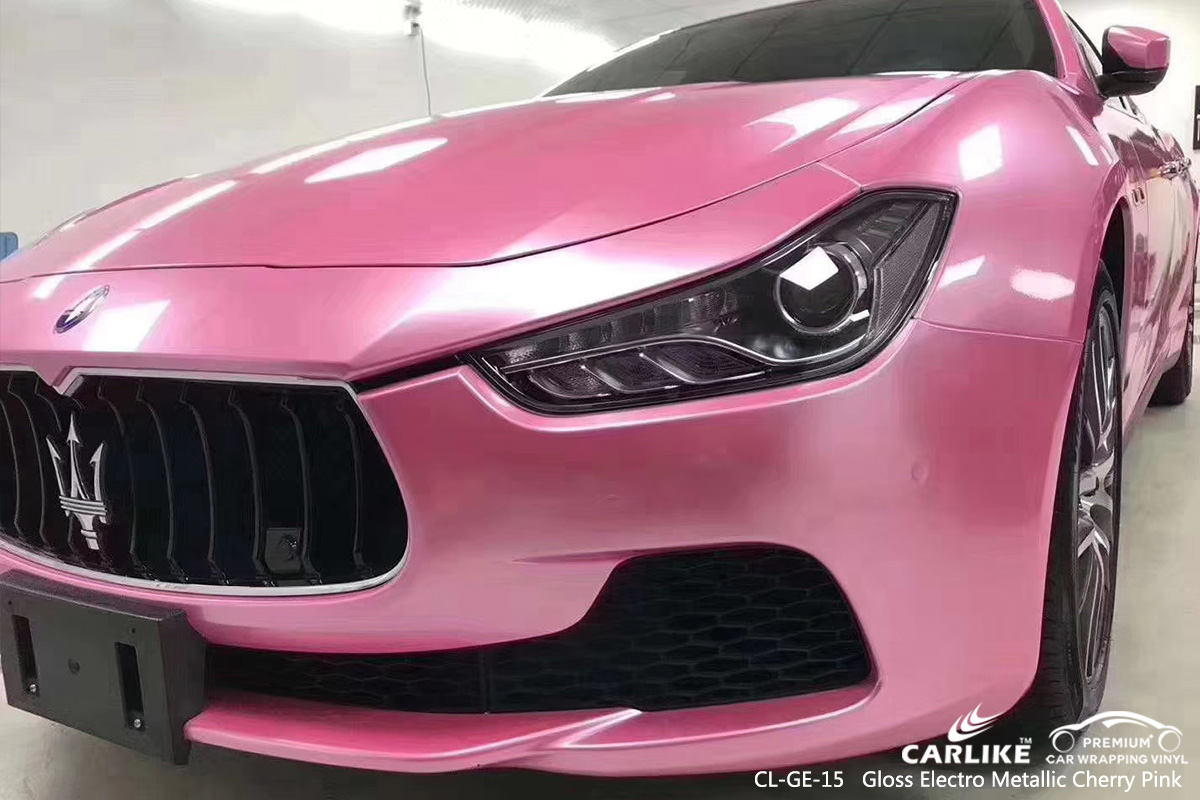 CL-GE-15 gloss electro metallic cherry pink high gloss vinyl wrap for MASERATI Krasnoyarsk Krai Russia