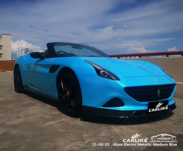 FERRARI New Mexico Amerika Birleşik Devletleri için CL-GE-22 parlak elektro metalik orta mavi araba vinil malzemesi tedarikçileri