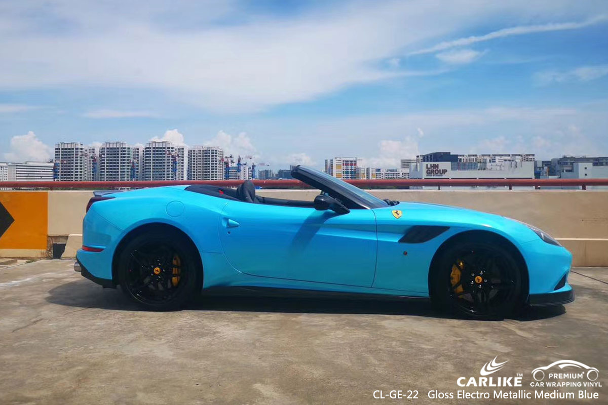 CL-GE-22 gloss electro metallic medium blue car vinyl material suppliers for FERRARI New Mexico United States