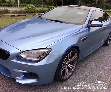 CL-GE-23 gloss electro metallic mist blue tpu ppf film for BMW