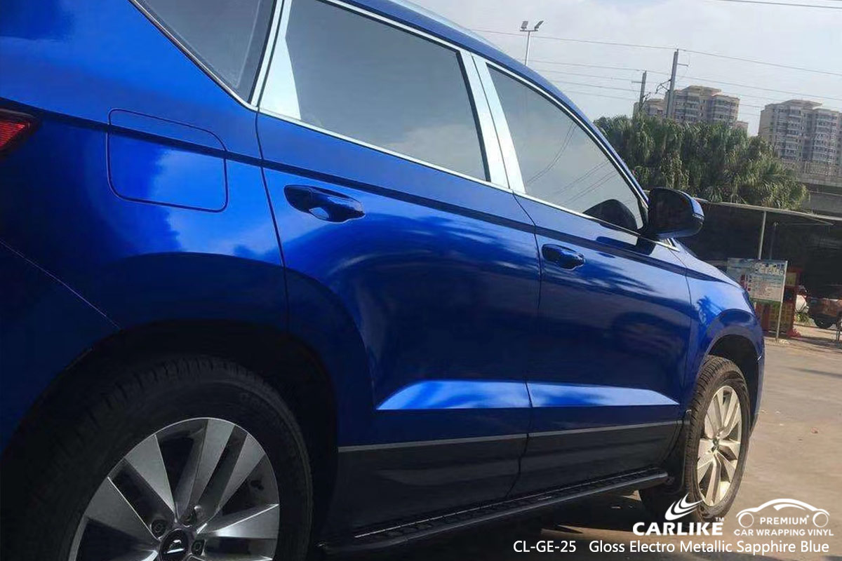 CL-GE-25 gloss electro metallic sapphire blue vinyl wrap for VOLKSWAGEN Mato Grosso Brazil