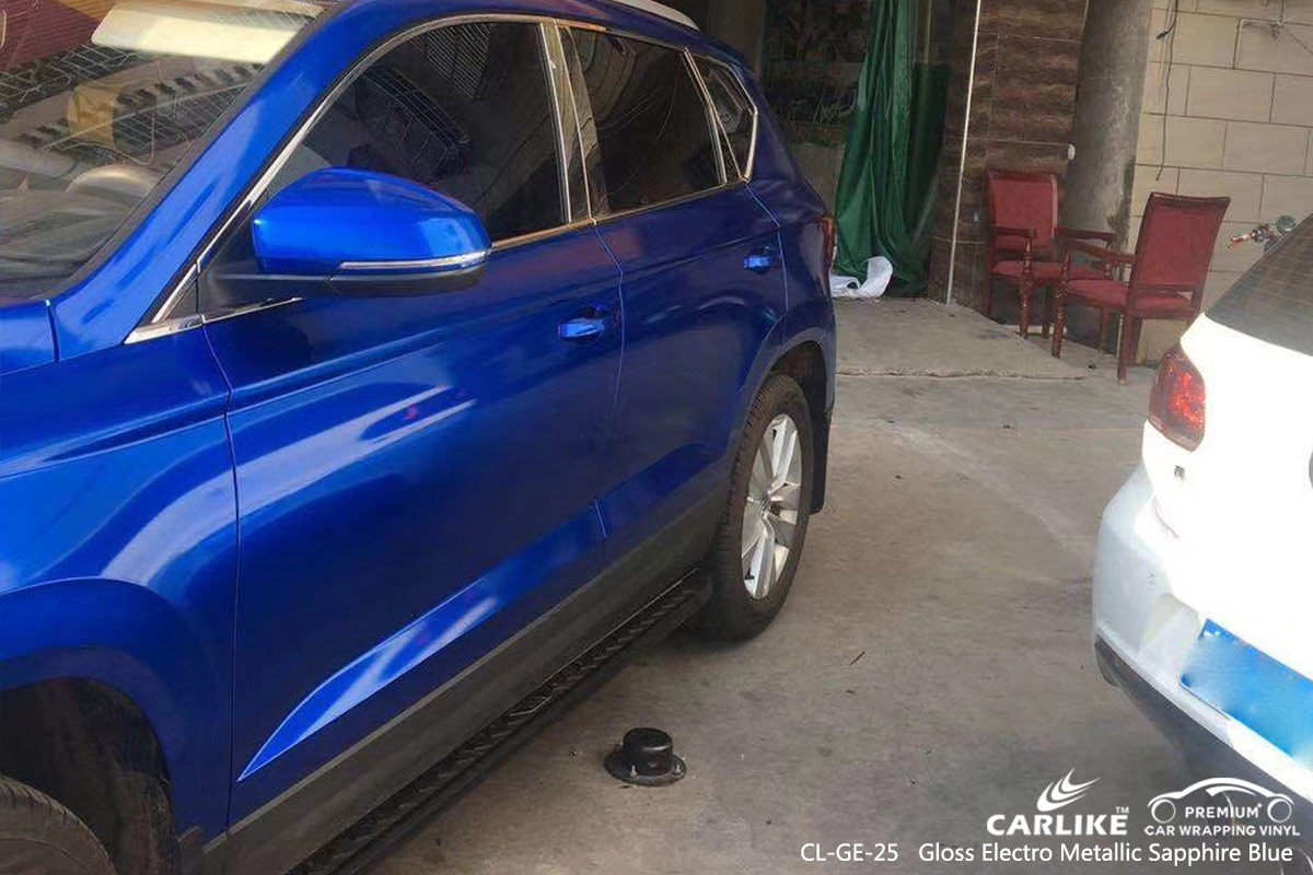 CL-GE-25 gloss electro metallic sapphire blue vinyl wrap for VOLKSWAGEN Mato Grosso Brazil
