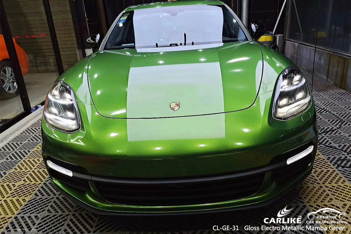 CL-GE-31 gloss electro metallic mamba green vinyl wrapping for PORSCHE Virginia United States