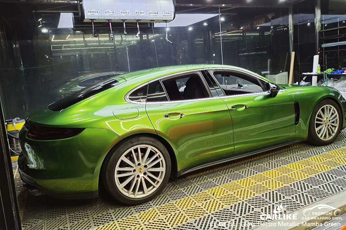 CL-GE-31 gloss electro metallic mamba green vinyl wrapping for PORSCHE Virginia United States