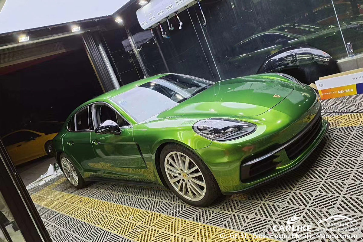 CL-GE-31 gloss electro metallic mamba green vinyl wrapping for PORSCHE Virginia United States