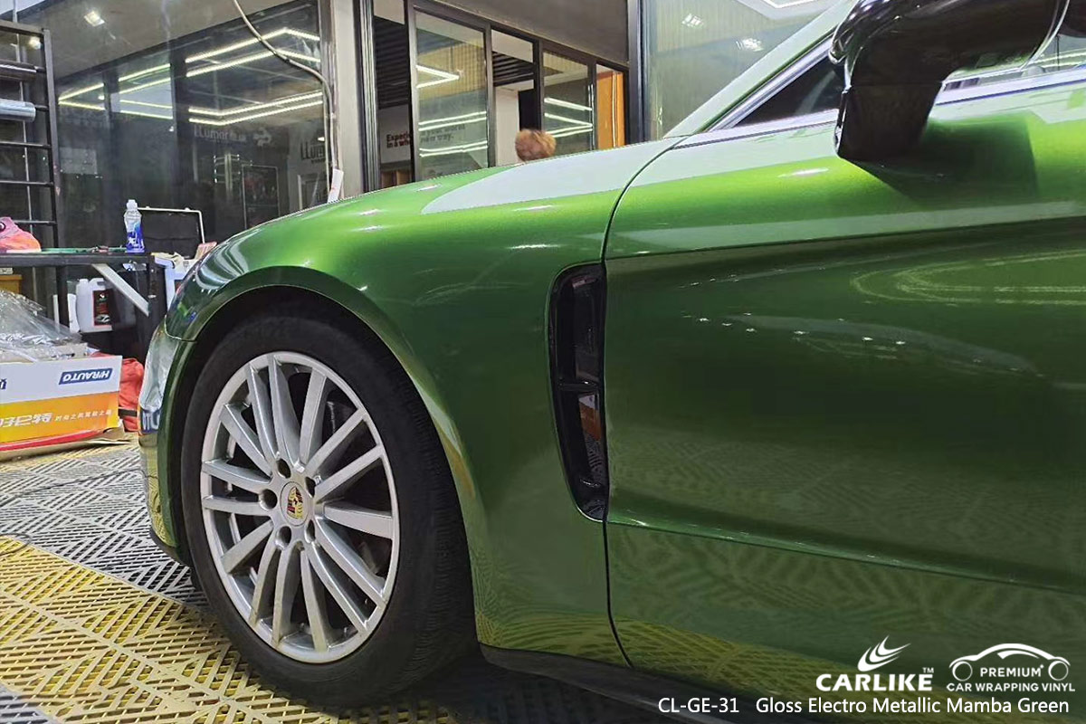 CL-GE-31 gloss electro metallic mamba green vinyl wrapping for PORSCHE Virginia United States