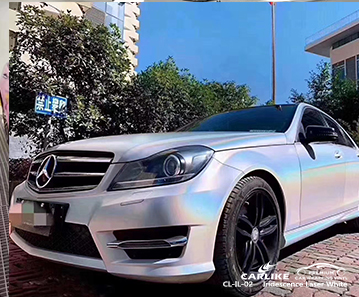 CL-IL-02 iridescence laser white vinyl wrap gloss for MERCEDES-BENZ