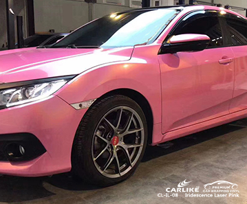 CL-IL-08 iridescence laser pink vinyl wrap my car for HONDA