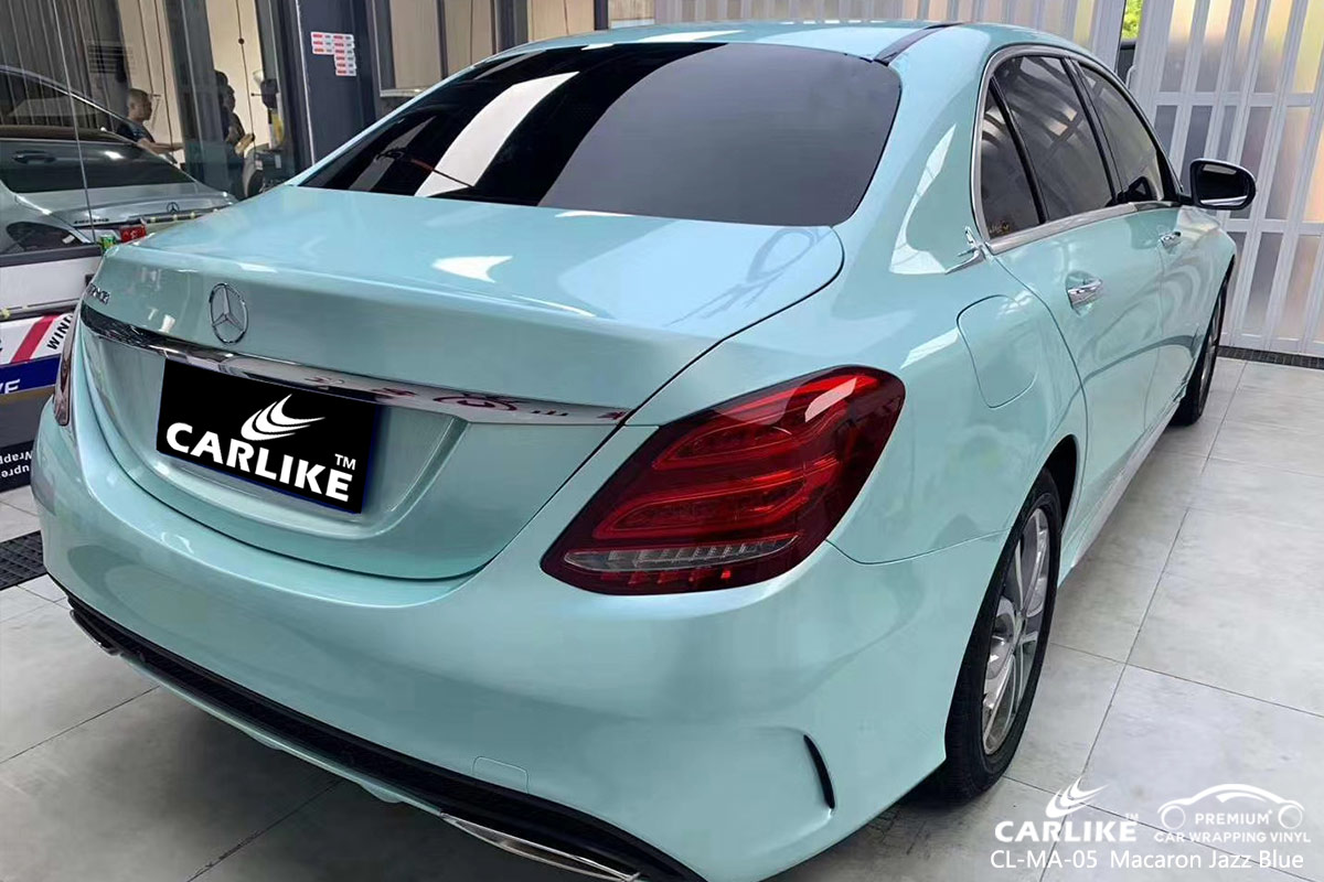 CL-MA-05 macaron jazz blue high gloss vinyl wrap for MERCEDES-BENZ Georgia United States