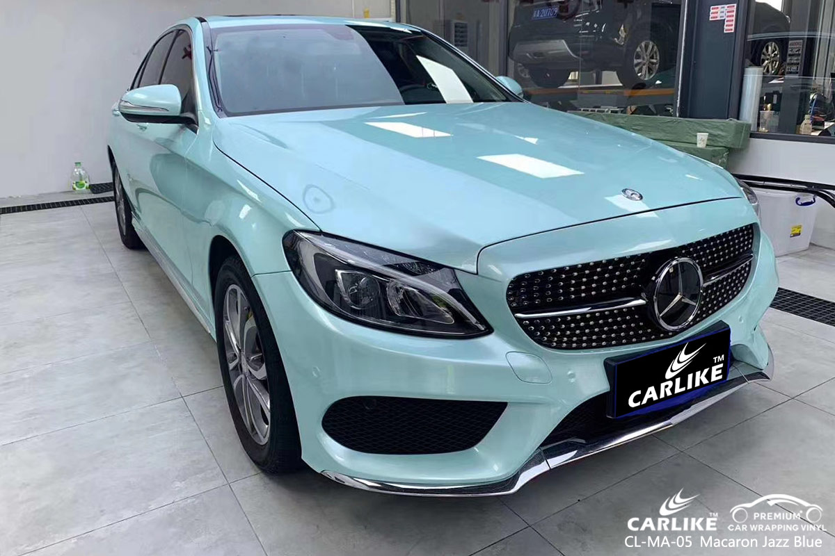 CL-MA-05 macaron jazz blue high gloss vinyl wrap for MERCEDES-BENZ Georgia United States
