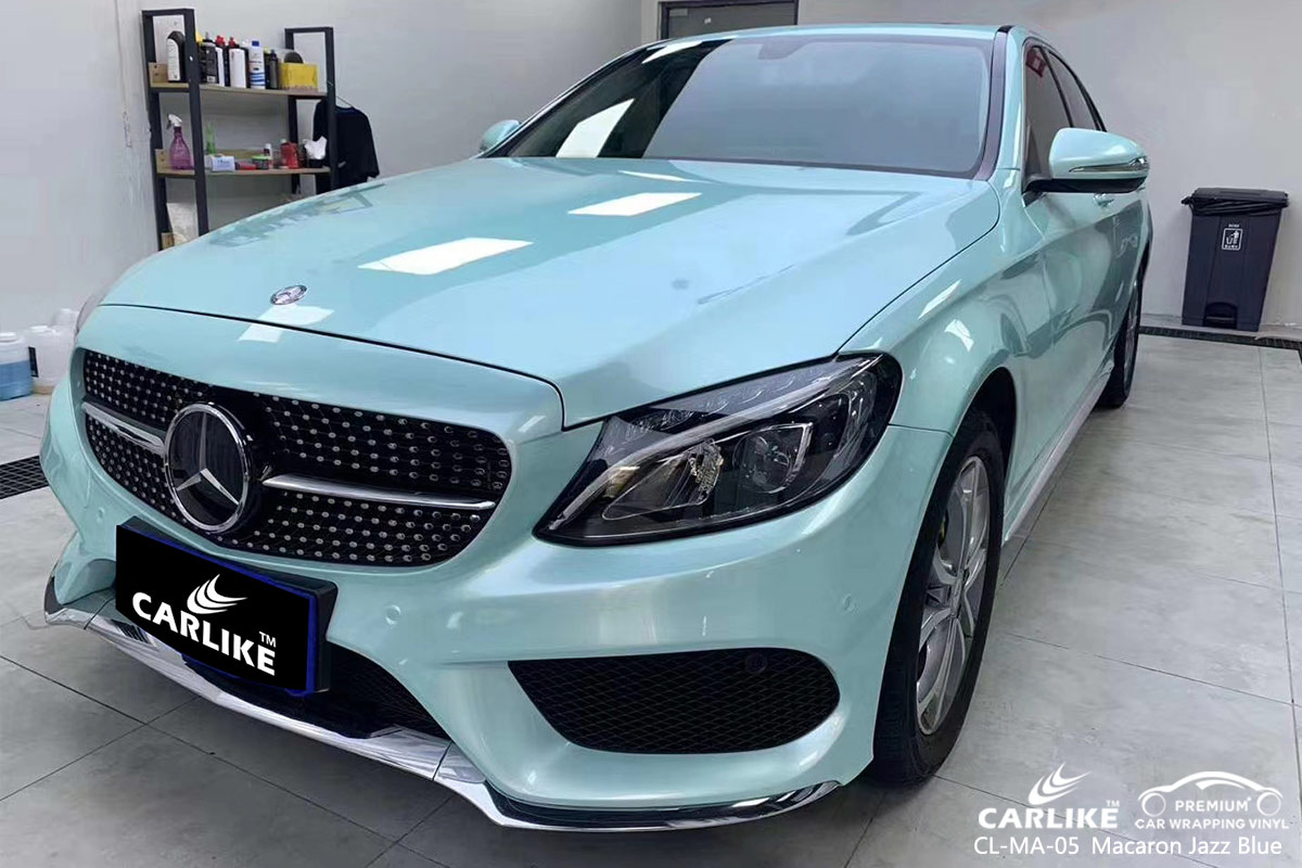 CL-MA-05 macaron jazz blue high gloss vinyl wrap for MERCEDES-BENZ Georgia United States