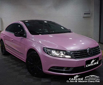 CL-MA-08 macaron cherry pink high gloss vinyl wrap for VOLKSWAGEN