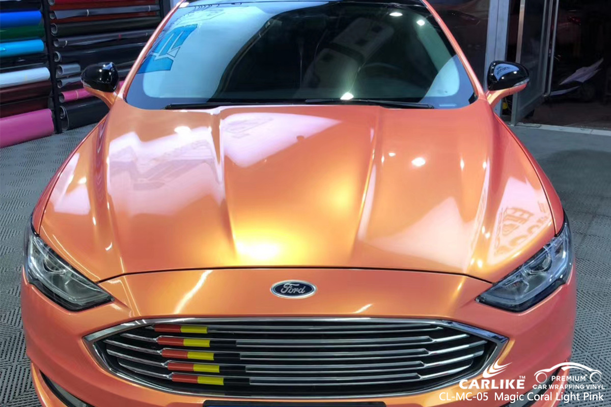 CL-MC-05 magic coral light pink car wrap gloss for FORD Normandy France