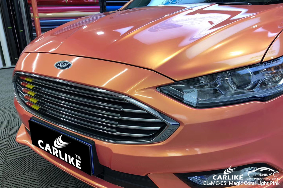 CL-MC-05 magic coral light pink car wrap gloss for FORD Normandy France