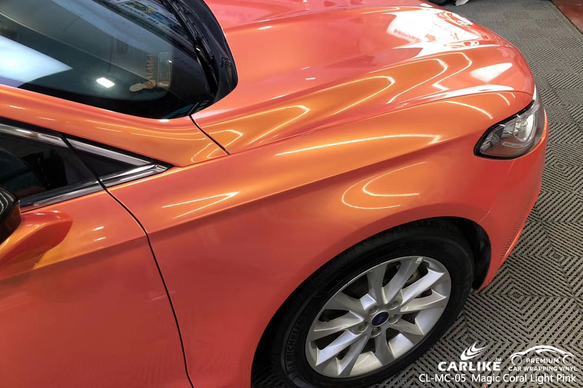 CL-MC-05 magic coral light pink car wrap gloss for FORD Normandy France